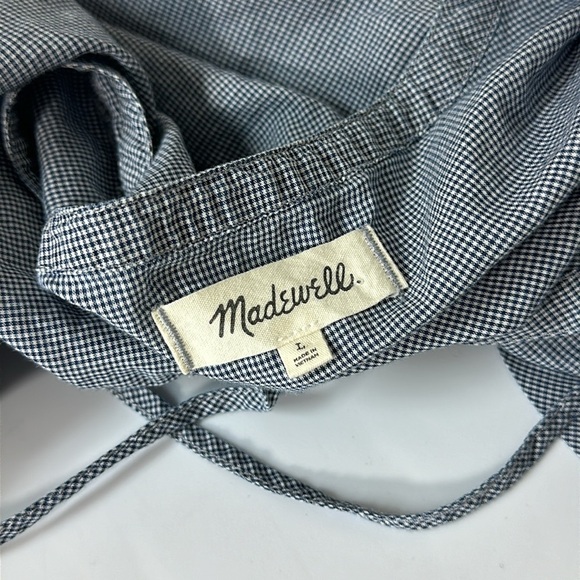 Madewell Tie-Front Popover Top in Mini Gingham Check Large - Picture 4 of 7